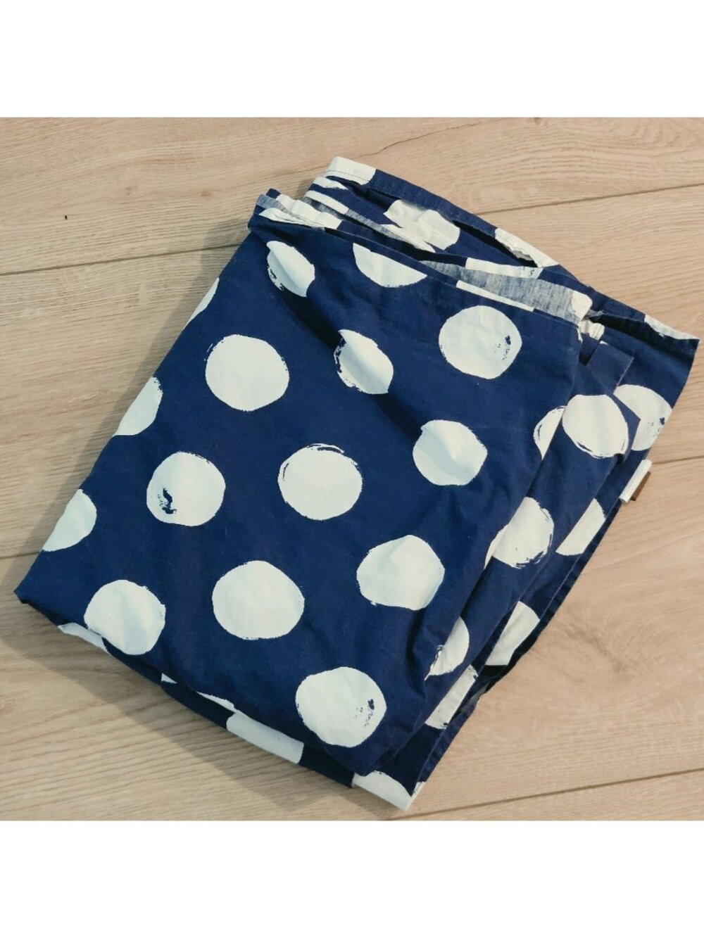 Pottery Barn Dorm Cotton Blue White Big Dot Flat Twin XL Bed Sheet